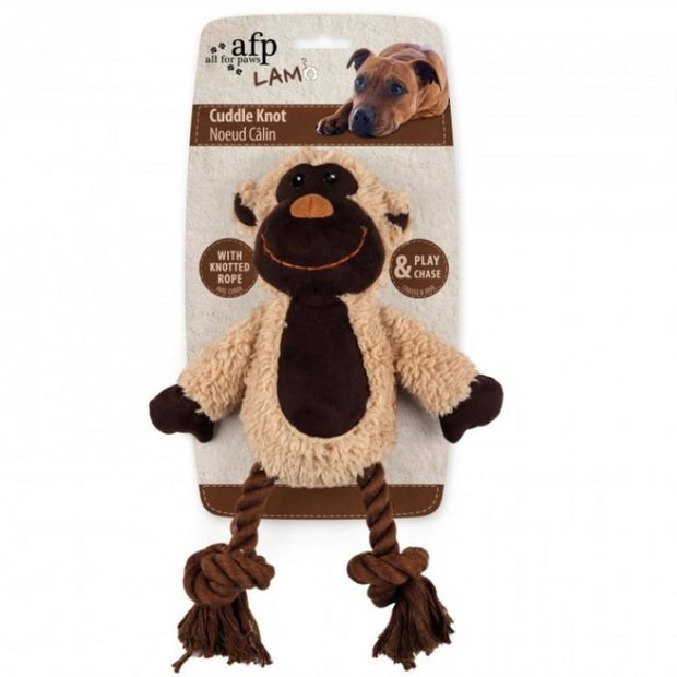 All For Paws Lambswool Cuddle Knot Monkey - Dog Toys