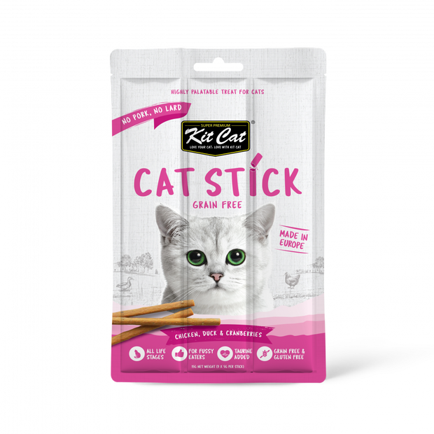Kit Cat Grain-Free Cat Sticks - Duck & Cranberry