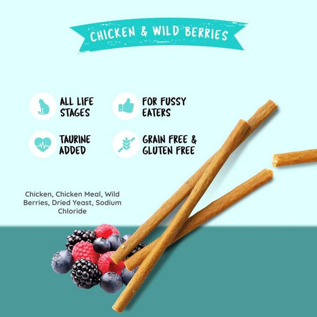 Kit Cat Grain-Free Cat Sticks - Chicken & Wild Berries