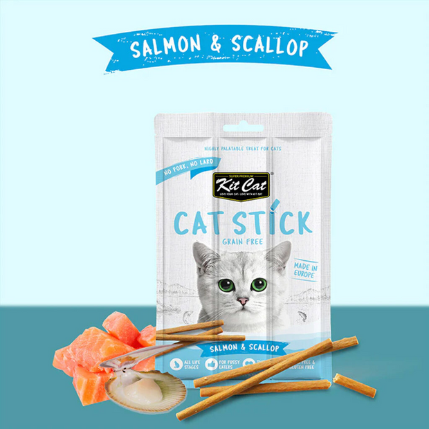 Kit Cat Grain-Free Cat Sticks - Salmon & Scallop