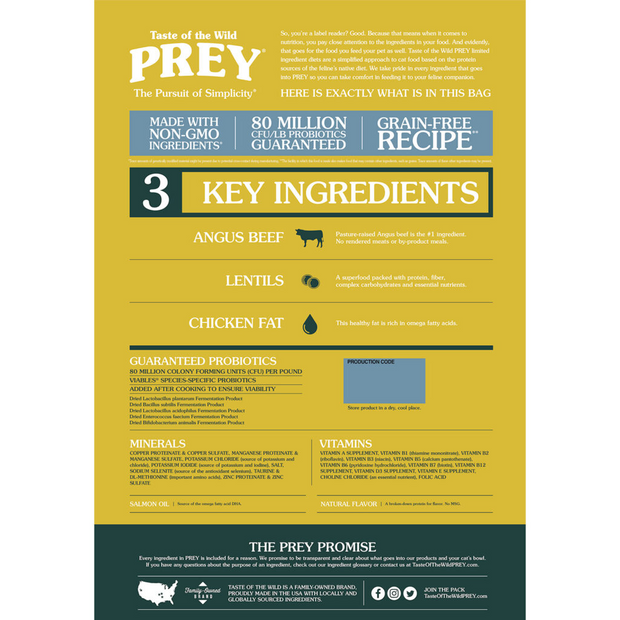 PREY Angus Beef (Limited Ingredient Formula) for Cats