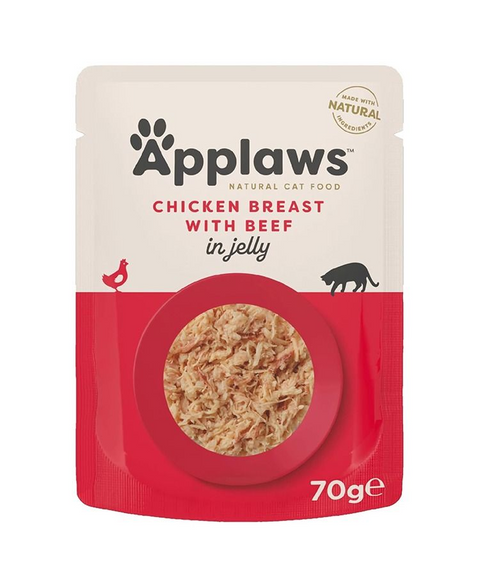 Applaws Adult Wet Cat Food Pouch - Chicken with Beef in Jelly (70g)