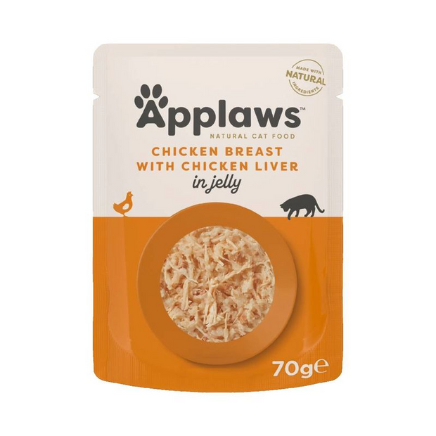 Applaws Adult Cat Wet Food Pouch - Chicken with Liver in Jelly (70g)