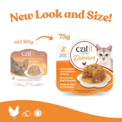 Catit Chicken Dinner, Beef & Pumpkin (75 g, 6 pcs/box)