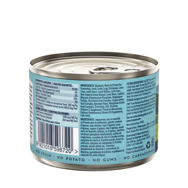 ZIWI Peak Mackerel & Lamb Recipe Wet Dog Food