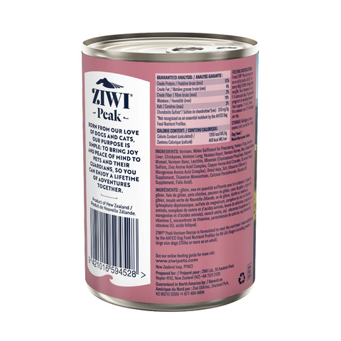 ZIWI Peak Venison Recipe Wet Dog Food (390g)