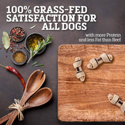 Buffalo Range Natural, Grain Free Jerky Mini Bone Rawhide Chews for Dogs 10pc