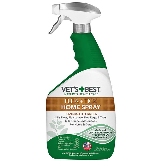 Vets Best Natural Flea & Tick Home Treatment Spray (32oz)