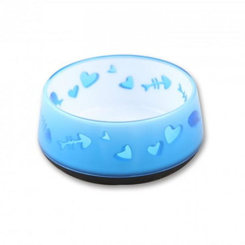 All For Paws Cat Love Bowl - Blue - Cat Feeders & Bowls