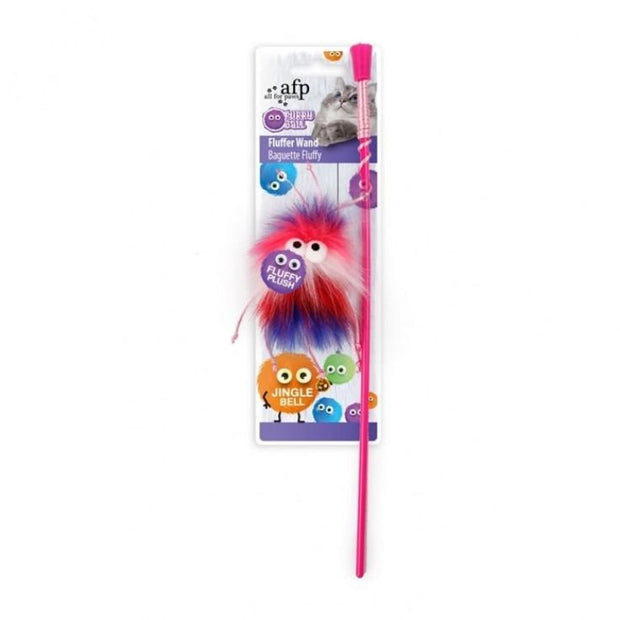All For Paws Fluff-Ball Wand - Pink - Cat Toys