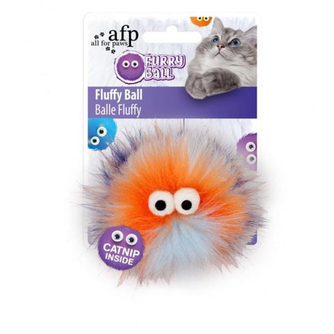All For Paws Fluffy Ball Orange - Cat Toys
