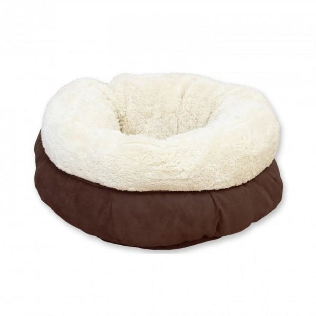 All For Paws Lambswool Cat Donut Bed Brown - Beds Crates & 