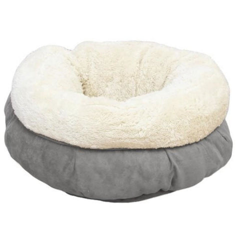 All For Paws Lambswool Cat Donut Bed Grey - Beds Crates & 