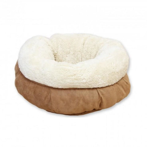 All For Paws Lambswool Cat Donut Bed Tan - Beds Crates & 