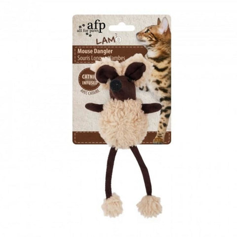 All For Paws Lambswool Door Dangler - Brown - Cat Toys