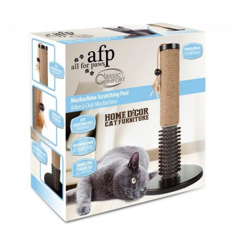 All For Paws Mochachino Scratching Post With Rubber Bristles