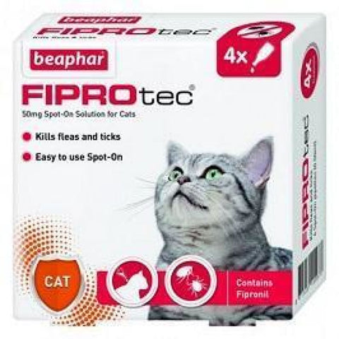 Beaphar FIPROtec For Cats (4 pipettes) - Flea & Tick