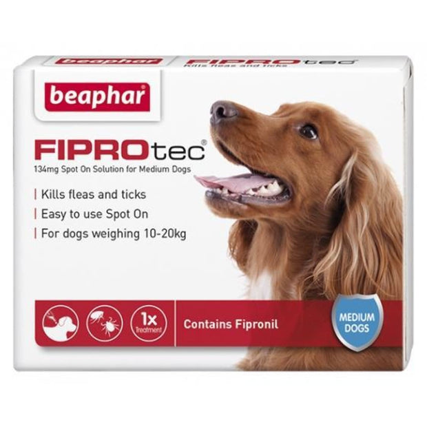 Beaphar FIPROtec for Medium Dogs (4 pipettes) - Flea & Tick
