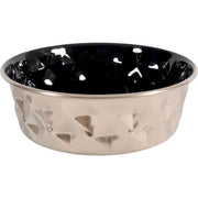 Diamonds Stainless Non-Slip Dog Bowls - Black - Dog Bowls & 