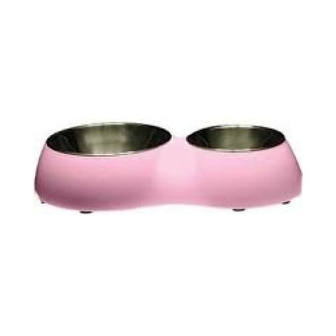 Dogit Dog Double Diner - Pink - Dog Bowls & Feeders
