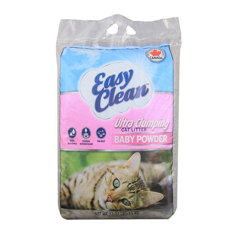 EasyClean Baby Powder Clumping Cat Litter (15kg) - Litter & 