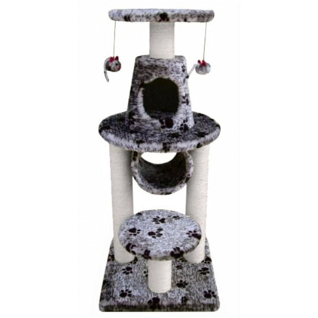 Fauna Bonalti Cat Play Tower Grey Paw Print - Cat Toys