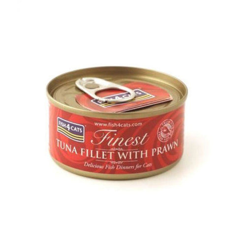 Fish4Cats Finest Tuna Fillet with Prawn (70g Tin) - Cat Food