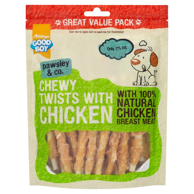 GoodBoy Chewy Chicken Twists Value Pack - 320g - Dog Treats