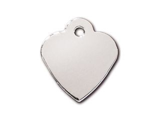 Small Heart Pet Tag - Chrome