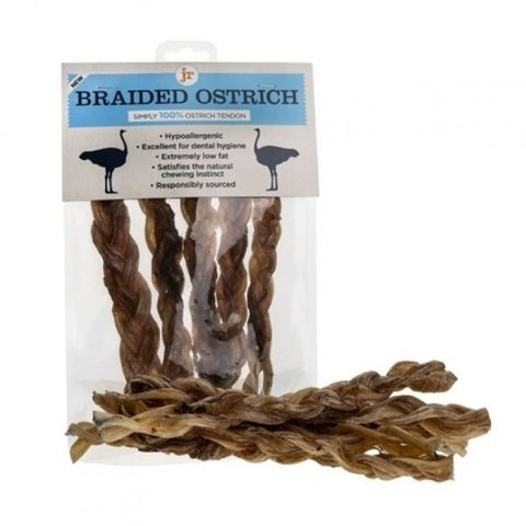 JR Pet Braided Ostrich Tendons - 5 pack - Dog Treats