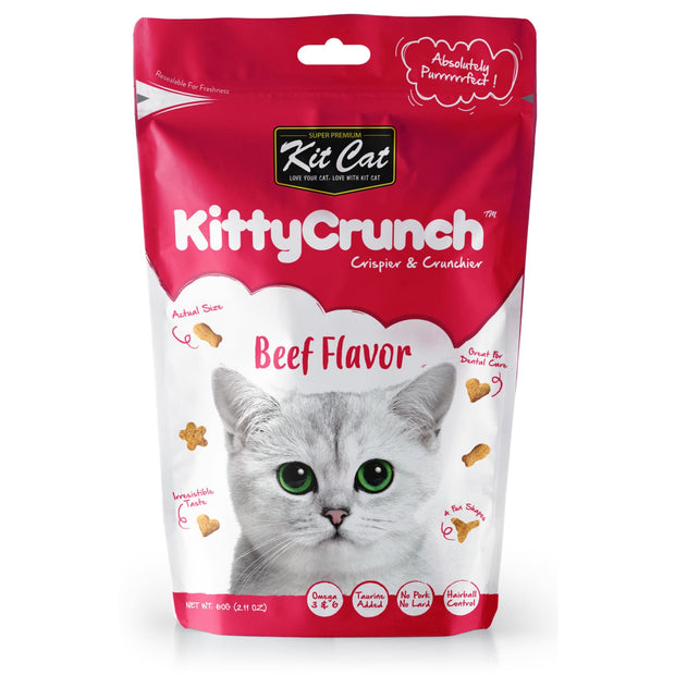 KitCat KittyCrunch Crunchy Cat Treats - Beef (60g) - Cat 