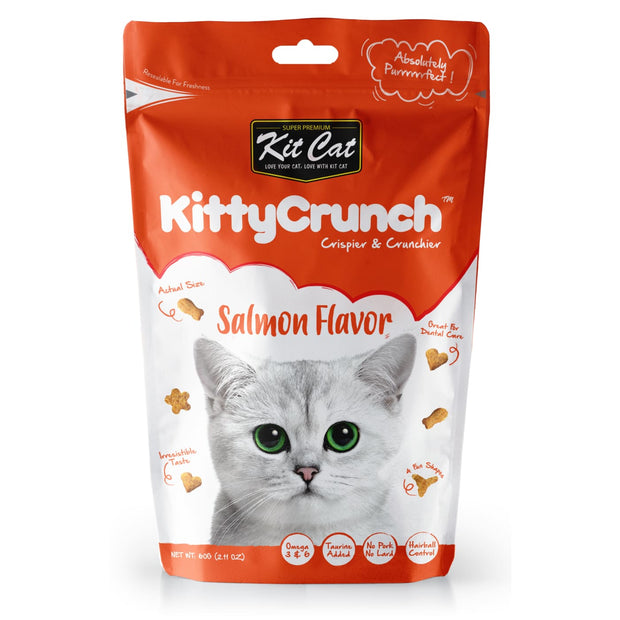 KitCat KittyCrunch Crunchy Cat Treats - Salmon (60g) - Cat 