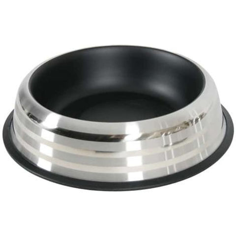 Merenda Stainless Non-Slip Dog Bowl - Black - Dog Bowls & 
