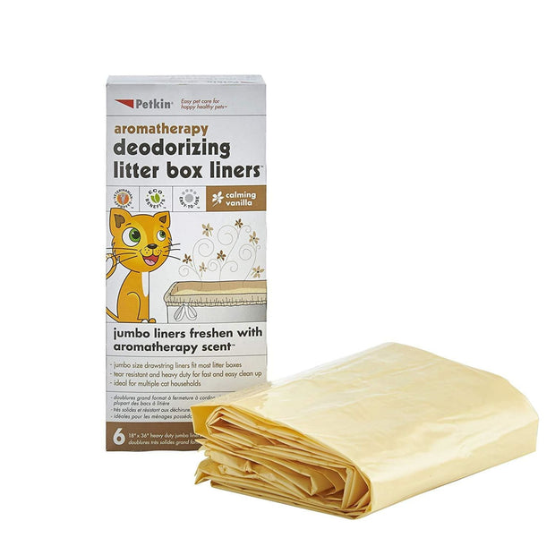 Petkin Vanilla Deodorizing Cat Litter Box Liners - Litter & 