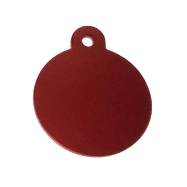 Round Pet Tag - Red - Large - Dog Tags