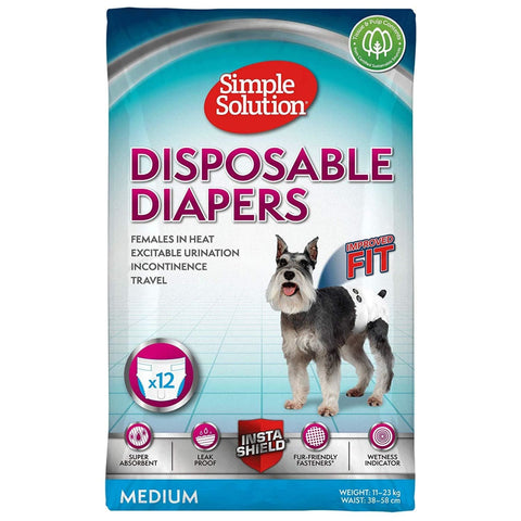 Simple Solution Disposable Diapers for Dogs - Medium - 