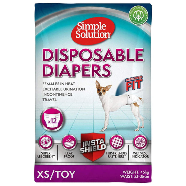 Simple Solution Disposable Diapers for Dogs - X-Small - 