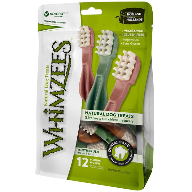 Whimzees Toothbrush Medium - 12-piece - Dog Treats