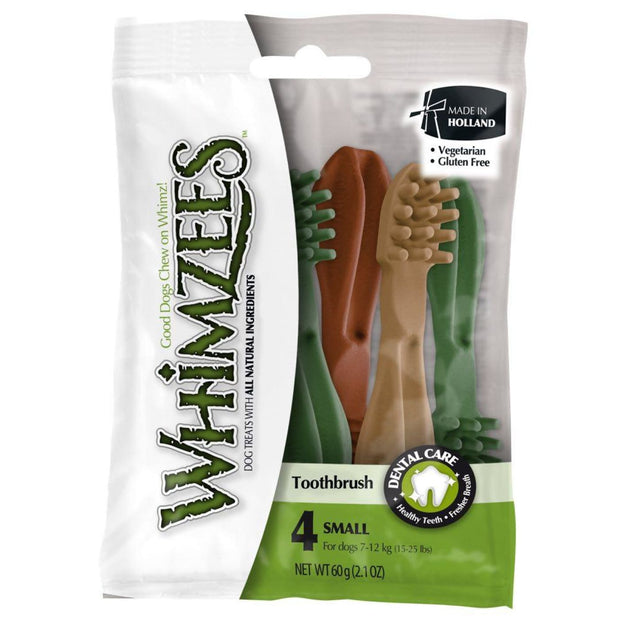 Whimzees Toothbrush Small - 4-piece - Dog Treats