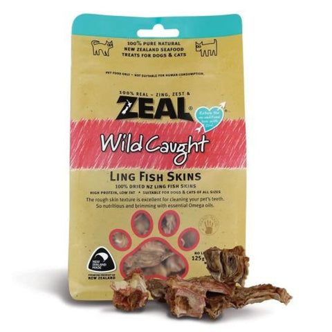 Zeal Wild Caught Ling Fish Skins for Dogs and Cats - Cat 